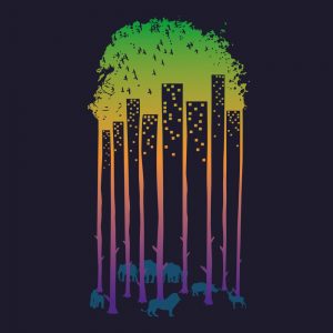 City Zoo Nachhaltiger Print-Hoodie Frauen Motiv