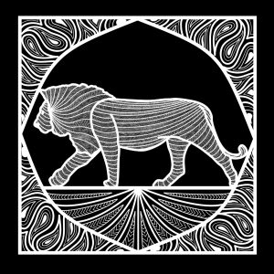 Ornate Lion Nachhaltiger Print-Hoodie Männer Motiv