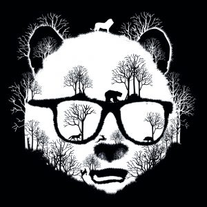 Panda Forest Nachhaltiges Print-Shirt Männer Motiv