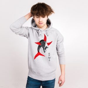 Shark Finning Nachhaltiger Print-Hoodie Männer