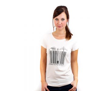 Barcode Cage Nachhaltiges Print-Shirt Frauen