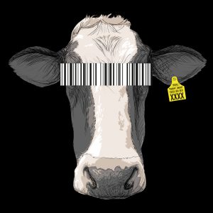 Cow Barcode Nachhaltiges Print-Shirt Frauen Motiv