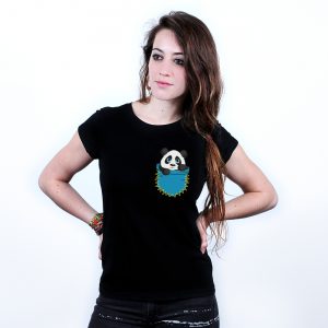Pocket Panda Nachhaltiges Print-Shirt Frauen