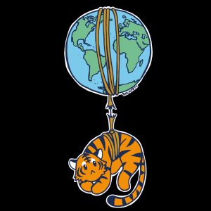 Seidener Faden Tiger Nachhaltiges Print-Shirt Frauen Motiv