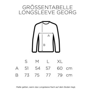 Maßtabelle Longsleeve Georg